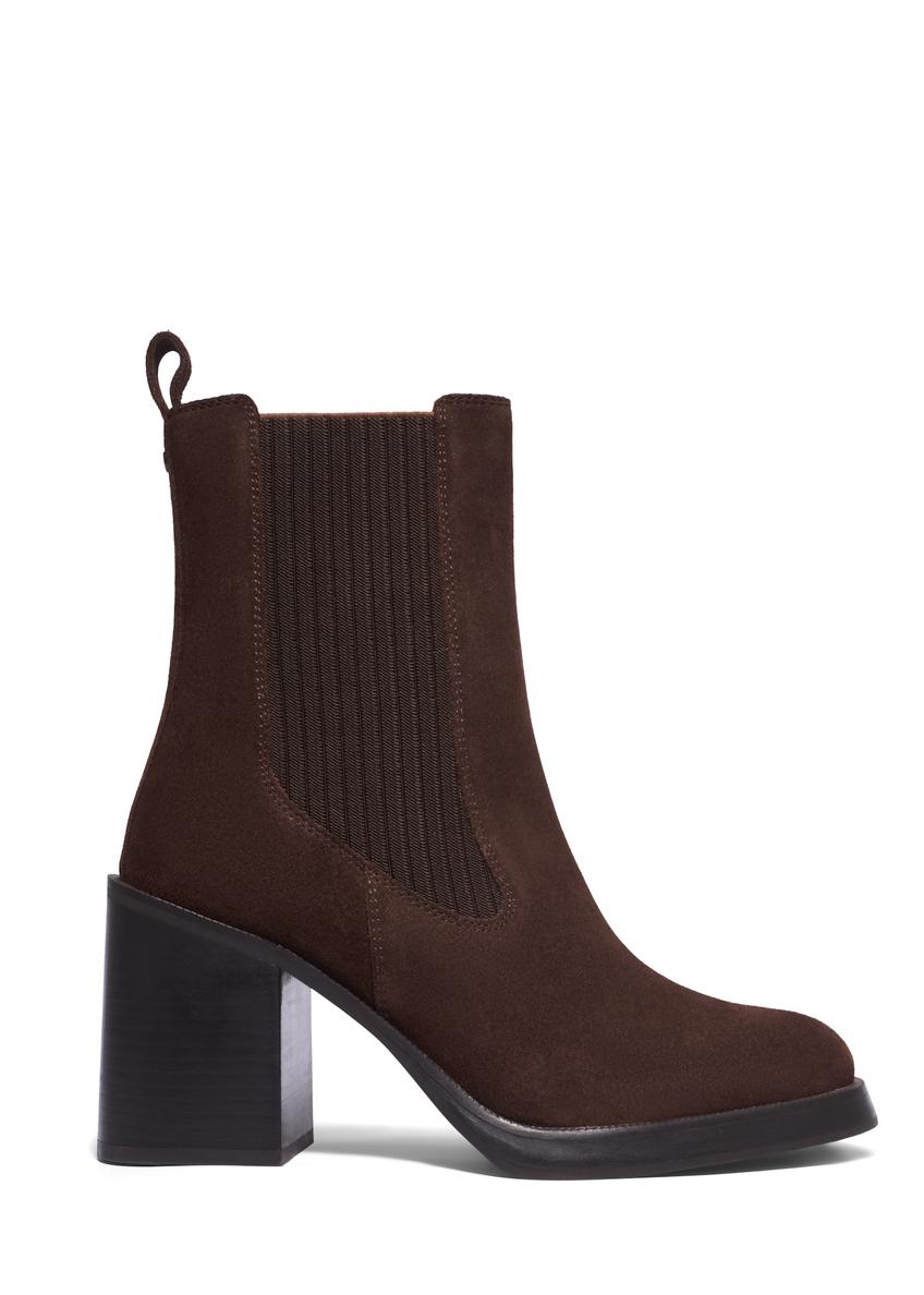 Women's suede high-heeled Chelsea boots BUTYD-1356-1L(Z26), side view of the product on a white background.