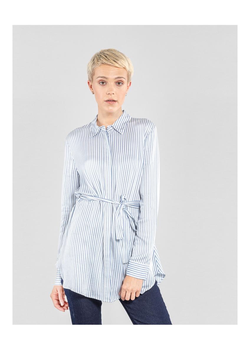 Women's long striped shirt BLUDT-0098-61(Z20)-01