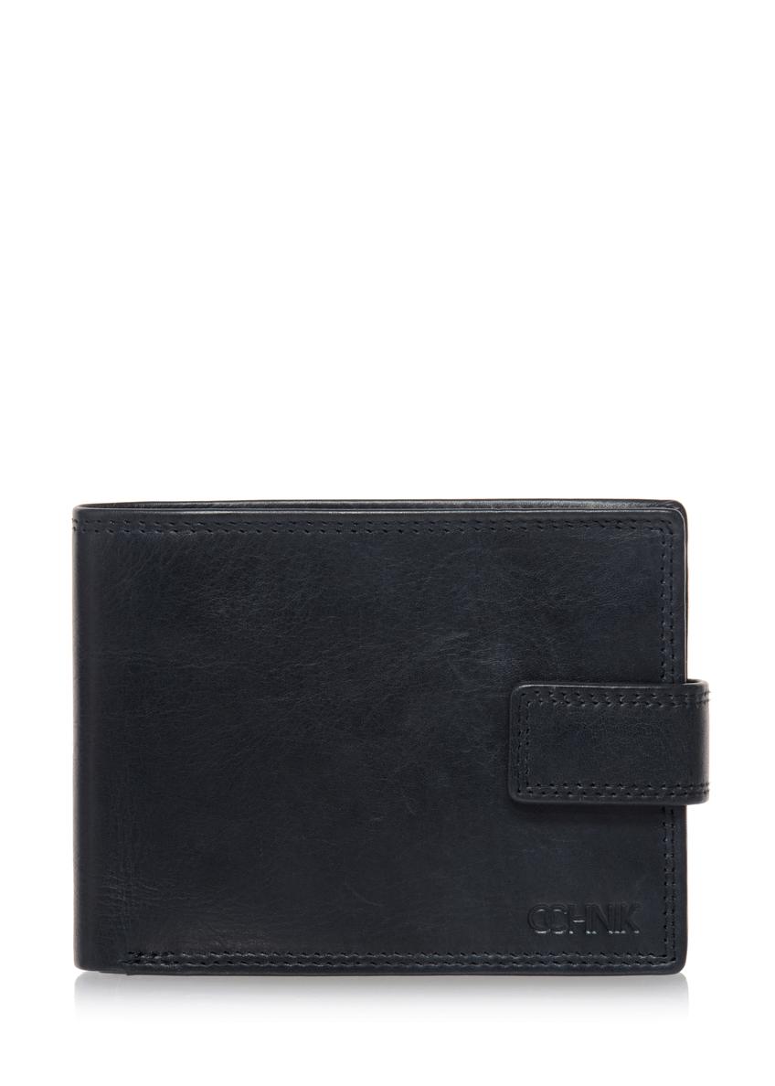 Men's navy blue leather wallet PORMS-0465A-69(W23)-07