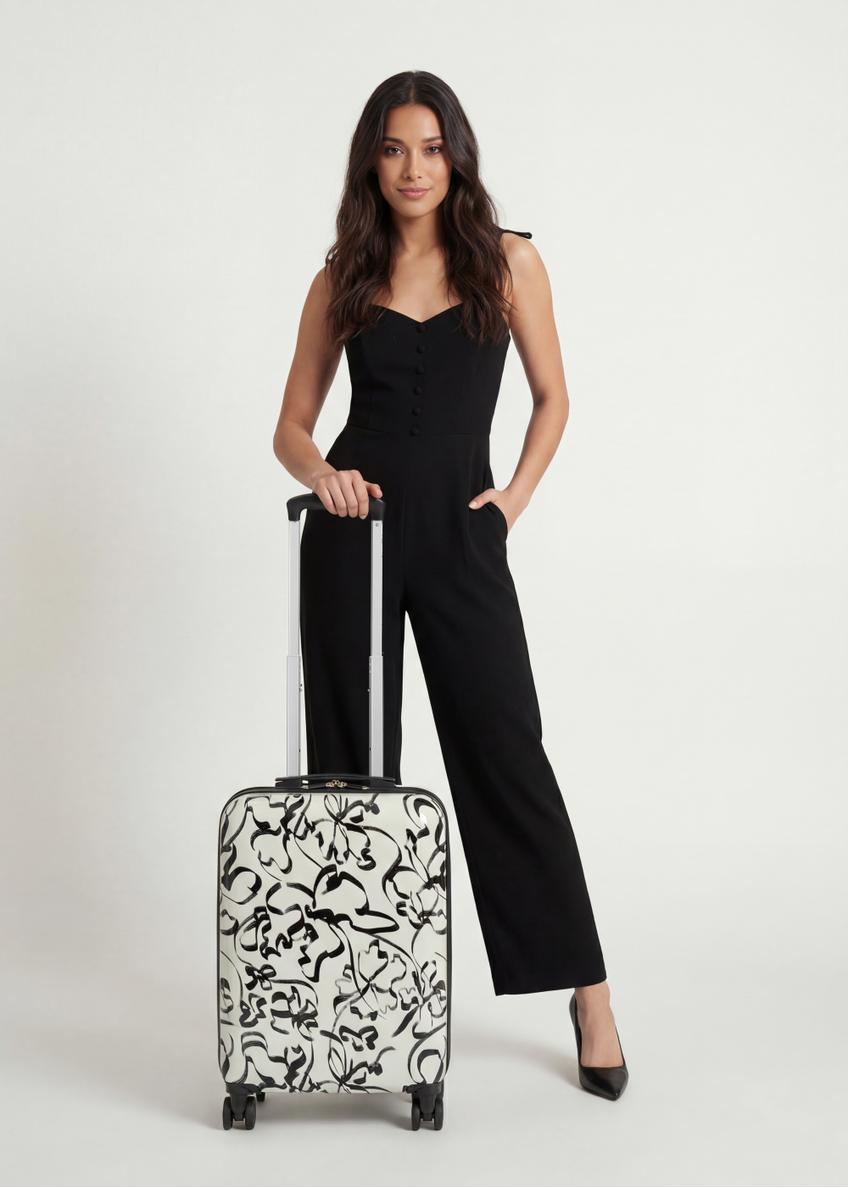 Small patterned suitcase on wheels WALAB-0074-1P-19(W26)