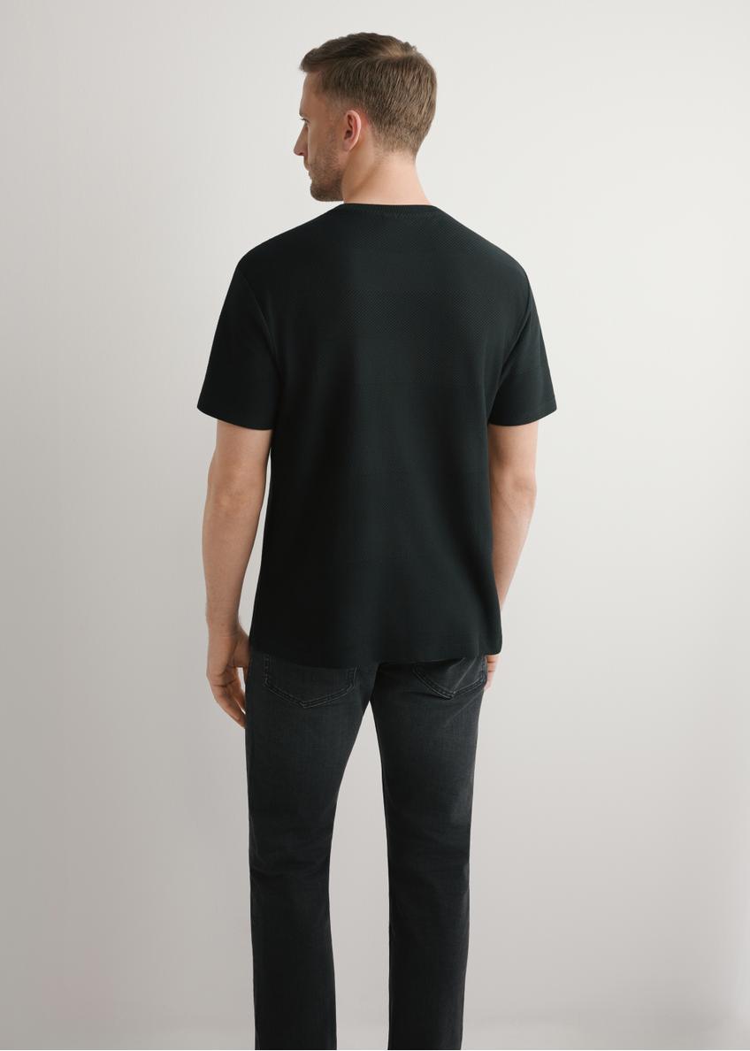 Black ribbed men's t-shirt TSHMT-0142-99(W26)