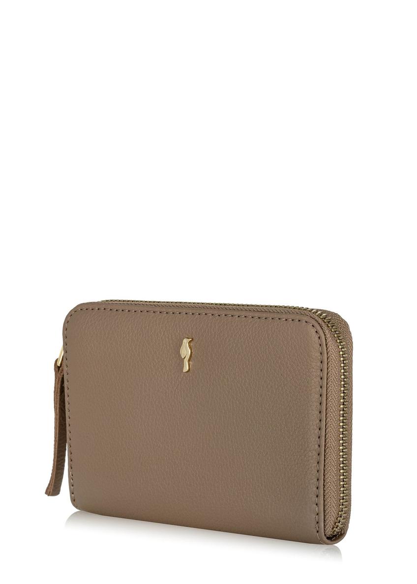 Women's beige leather wallet PORES-0812A-82(W24)