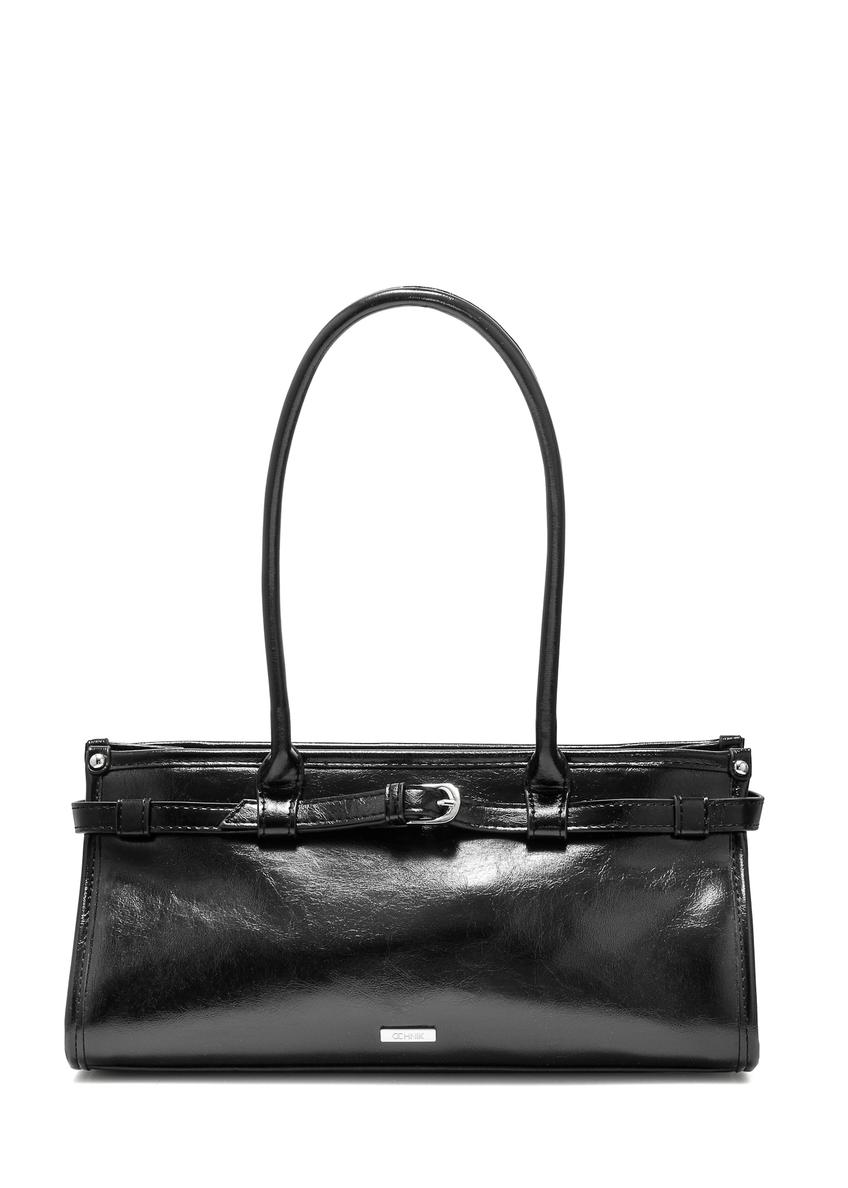 Black elegant women's handbag TOREC-1065-99(Z25), front product view on white background.