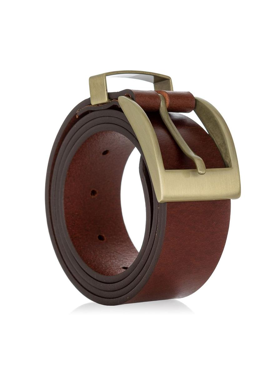 Brown leather men's belt PASMS-0127B-89(W23)