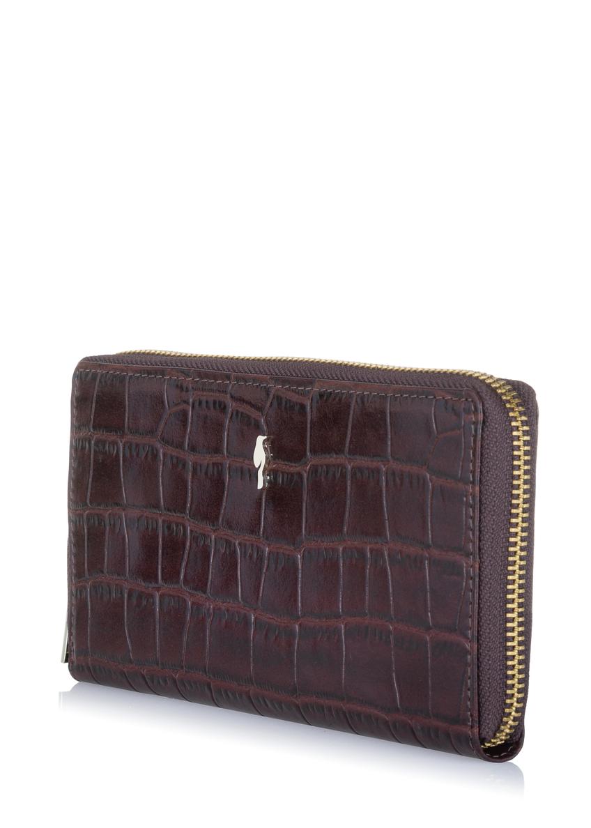 Large brown croco women's wallet PORES-0844-89(W23)