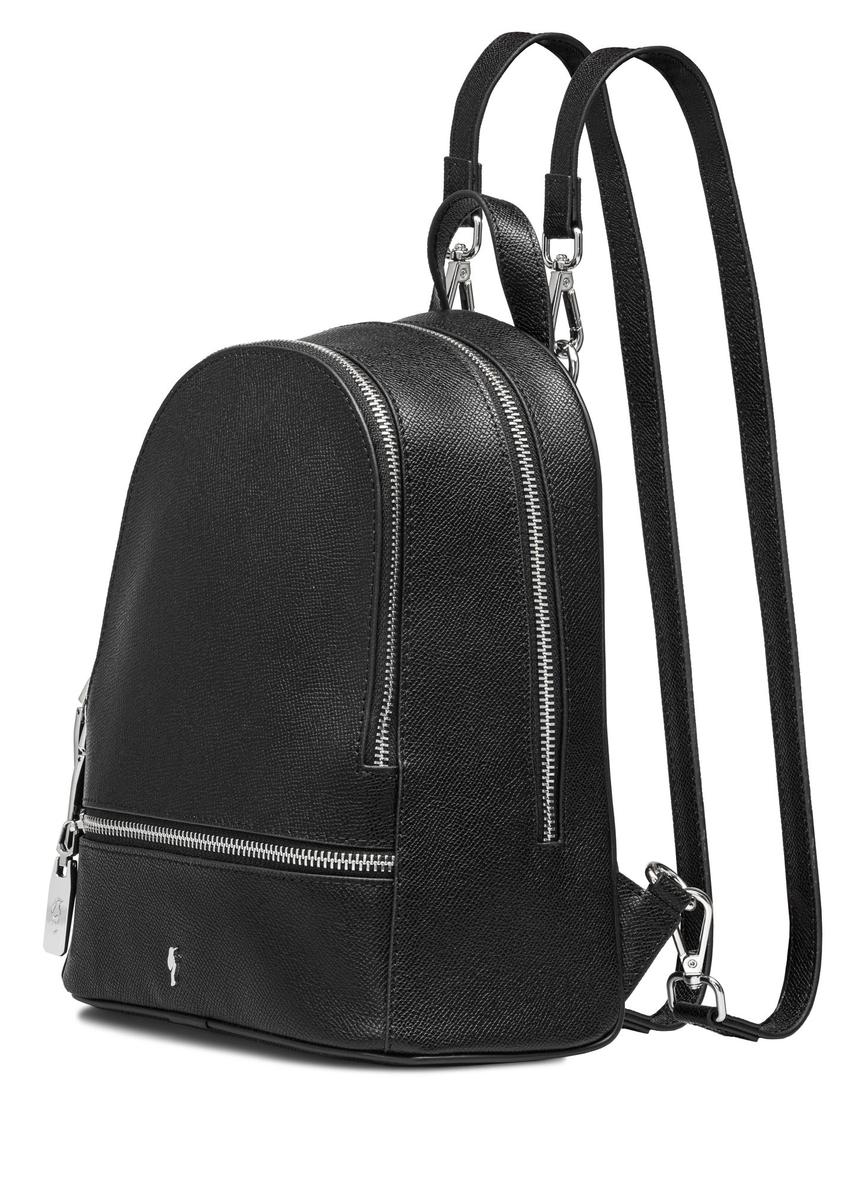 Black leather medium women's backpack PLCDS-0003-99(W25)