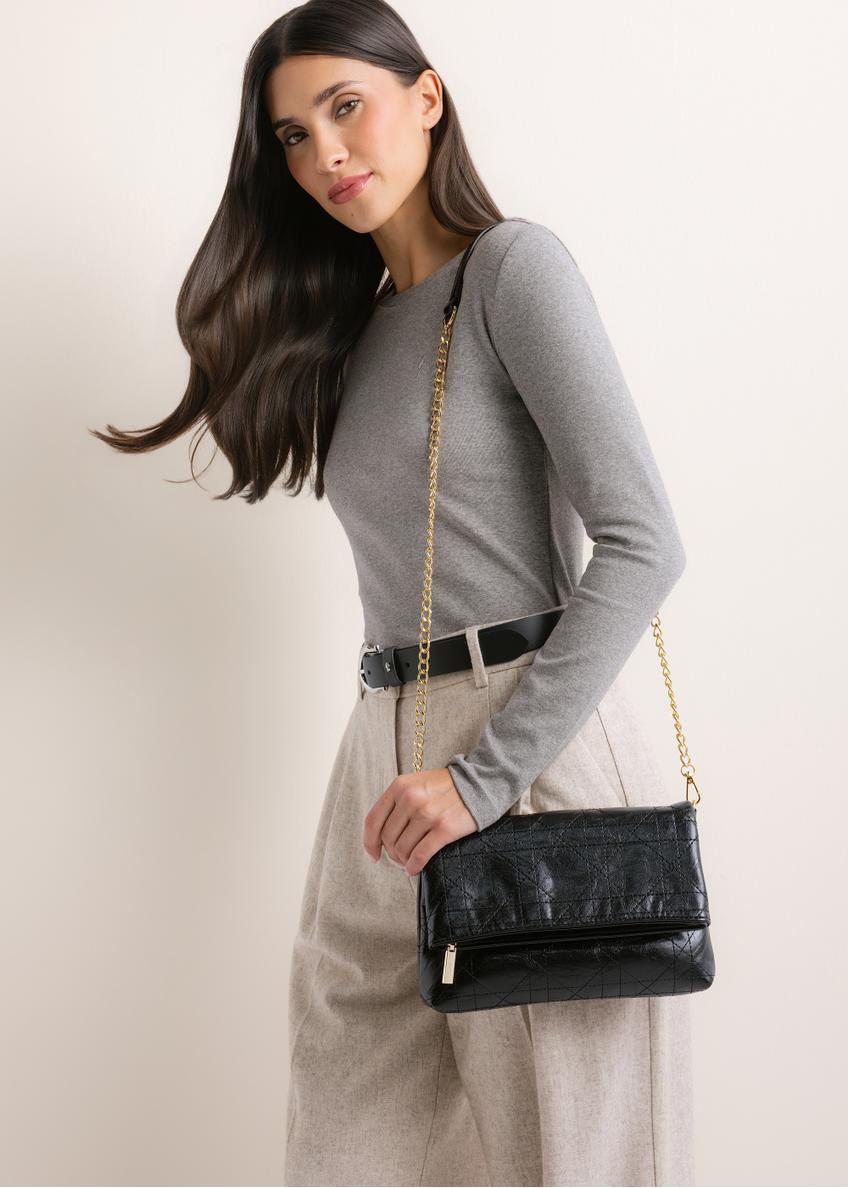 Black women's handbag with chain TOREC-1335-9F(Z26)