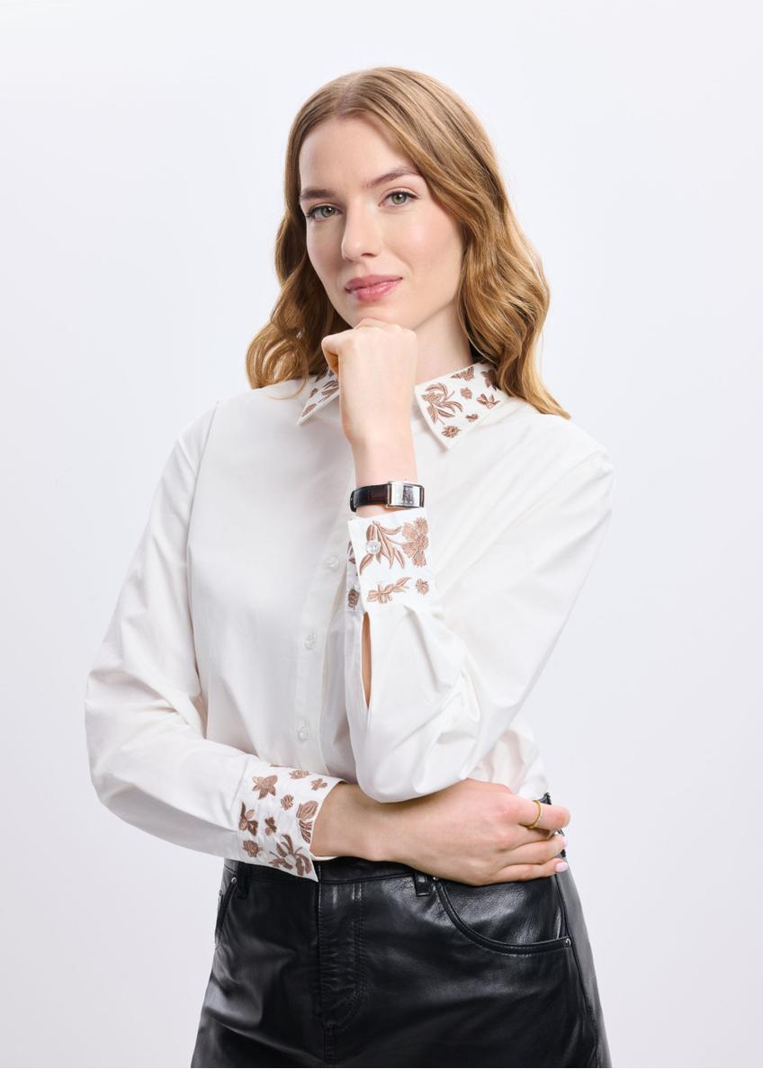 White elegant women's shirt KOSDT-0161-12(Z24)-01