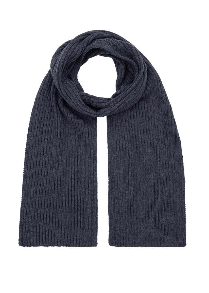 Navy blue men's winter scarf SZAMT-0016-7E(Z26)