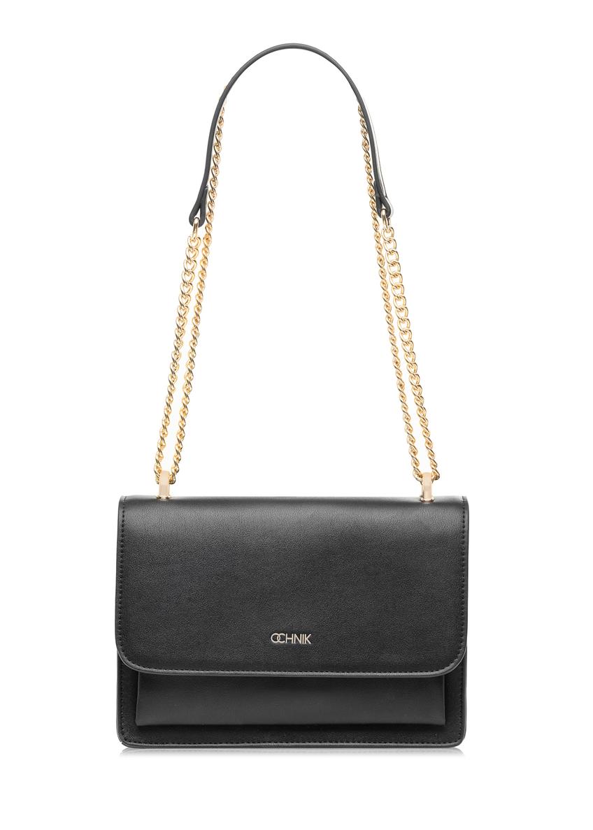 Black women's handbag on a chain TOREC-1100-99(Z25), front product view on a white background.