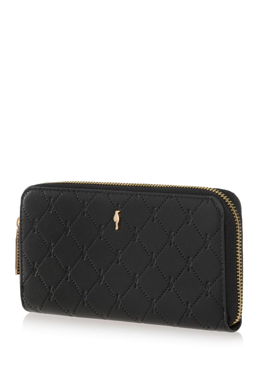 Large black ladies wallet with embossing POREC-0350-99(Z24)