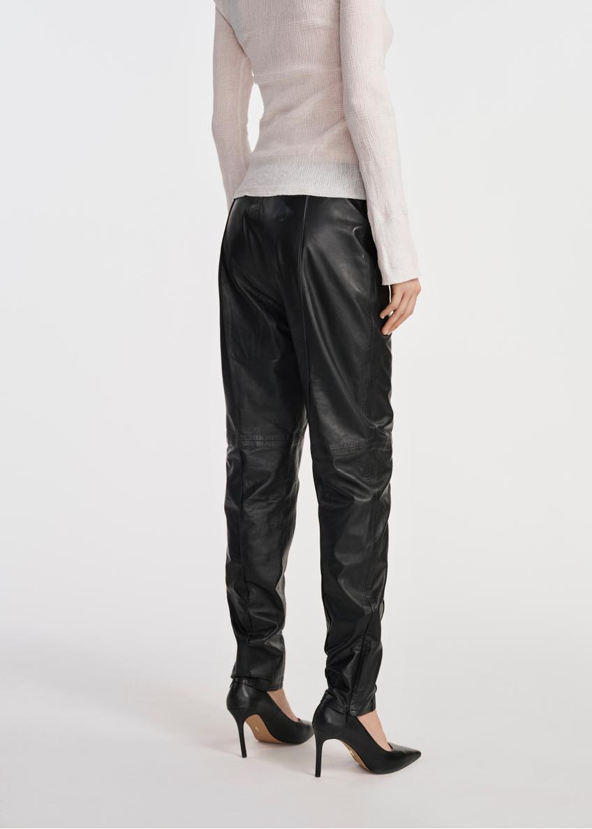 Black women's leather trousers SPODS-0044-5339(W25)