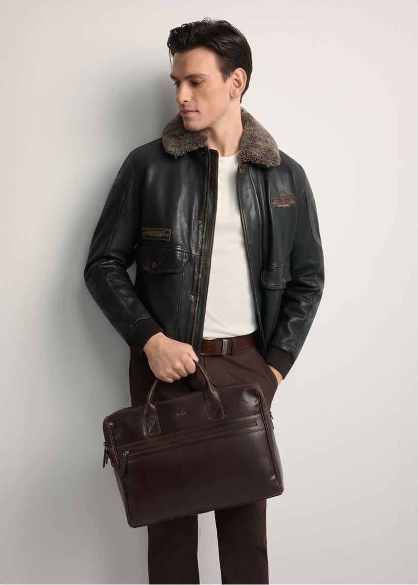 Brown leather men's bag TORMS-0460-1H(Z26)
