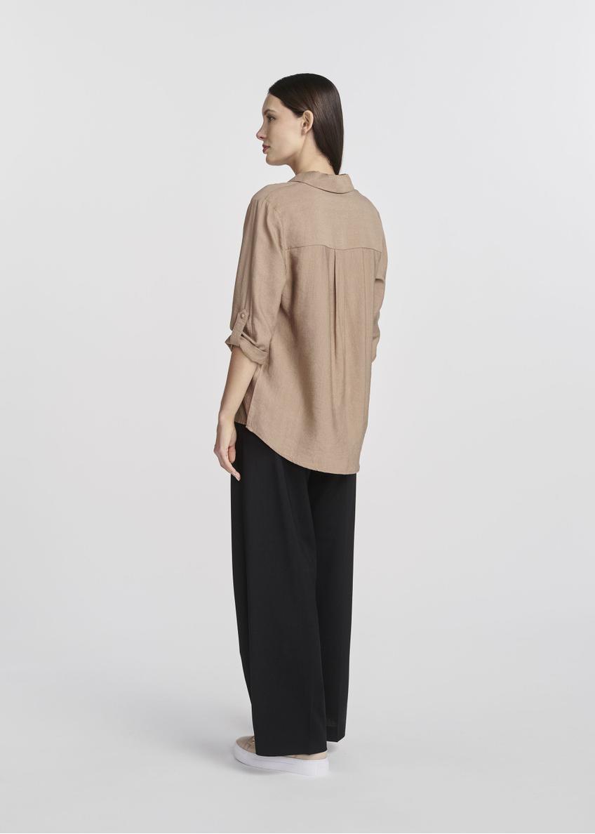 Dark beige women's shirt KOSDT-0157-82(W25)