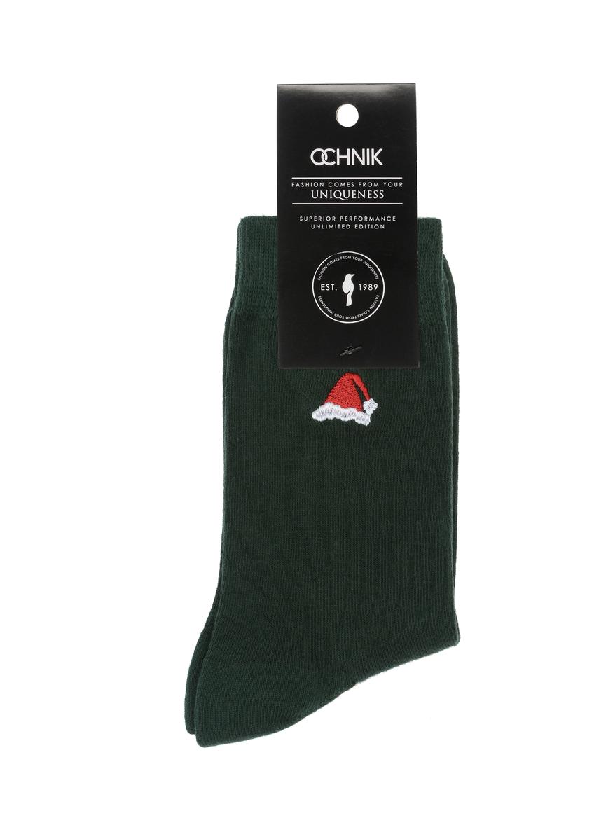 Green Christmas socks for men SKAMT-0160-54(Z23)