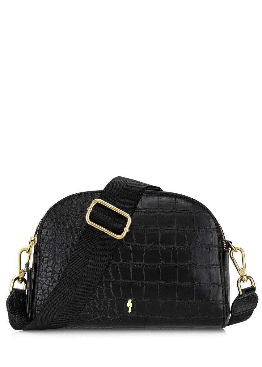 Black women's croco handbag TOREC-0036E-97(Z25), front product view on white background.