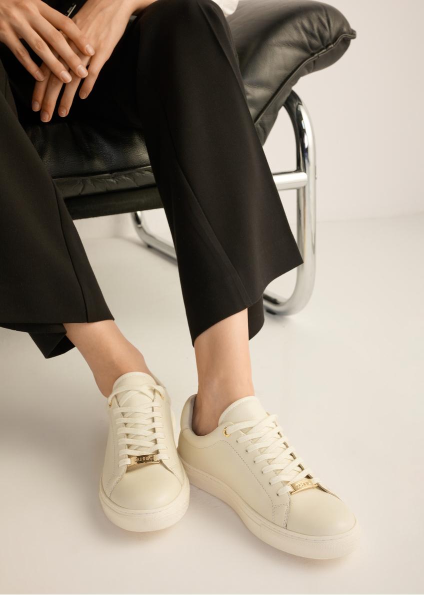 Cream leather women's sneakers BUTYD-1068-0B(Z26)