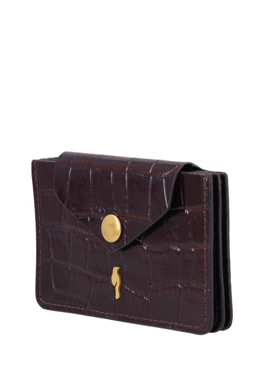 Small burgundy leather women's wallet PORES-0890B-4D(Z26)