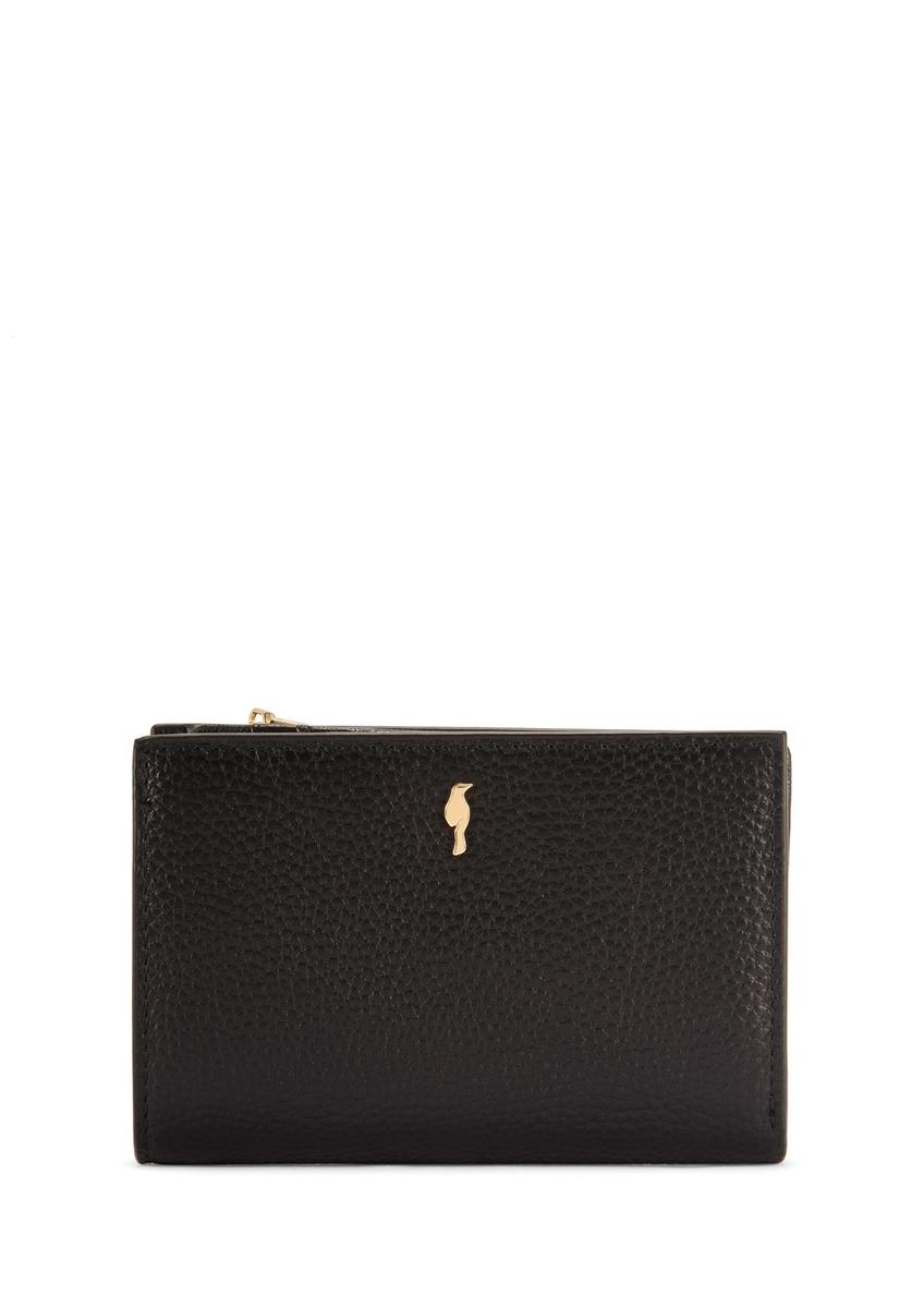 Medium black women's wallet with RFID protection PORES-0823RFID-9I(Z26), front product view on white background.