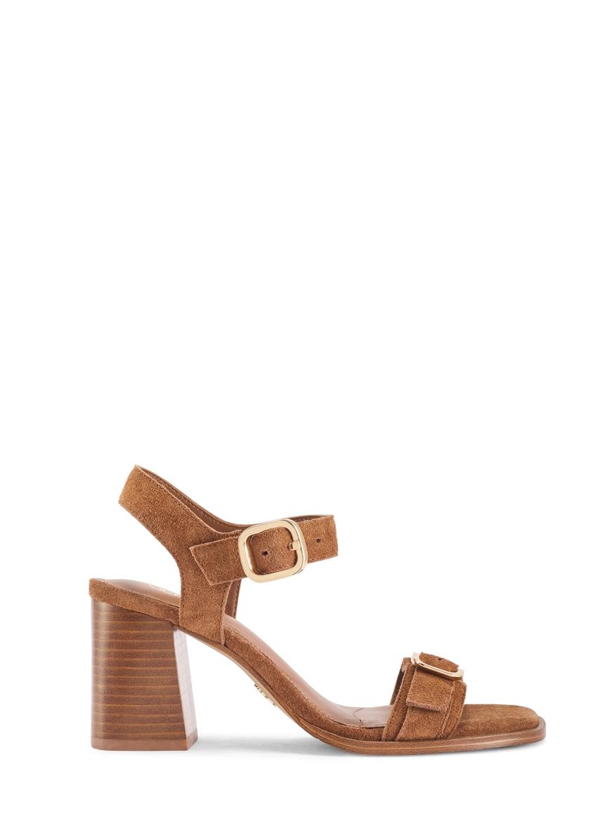 Camel-colored suede sandals BUTYD-1230-1D(W26)