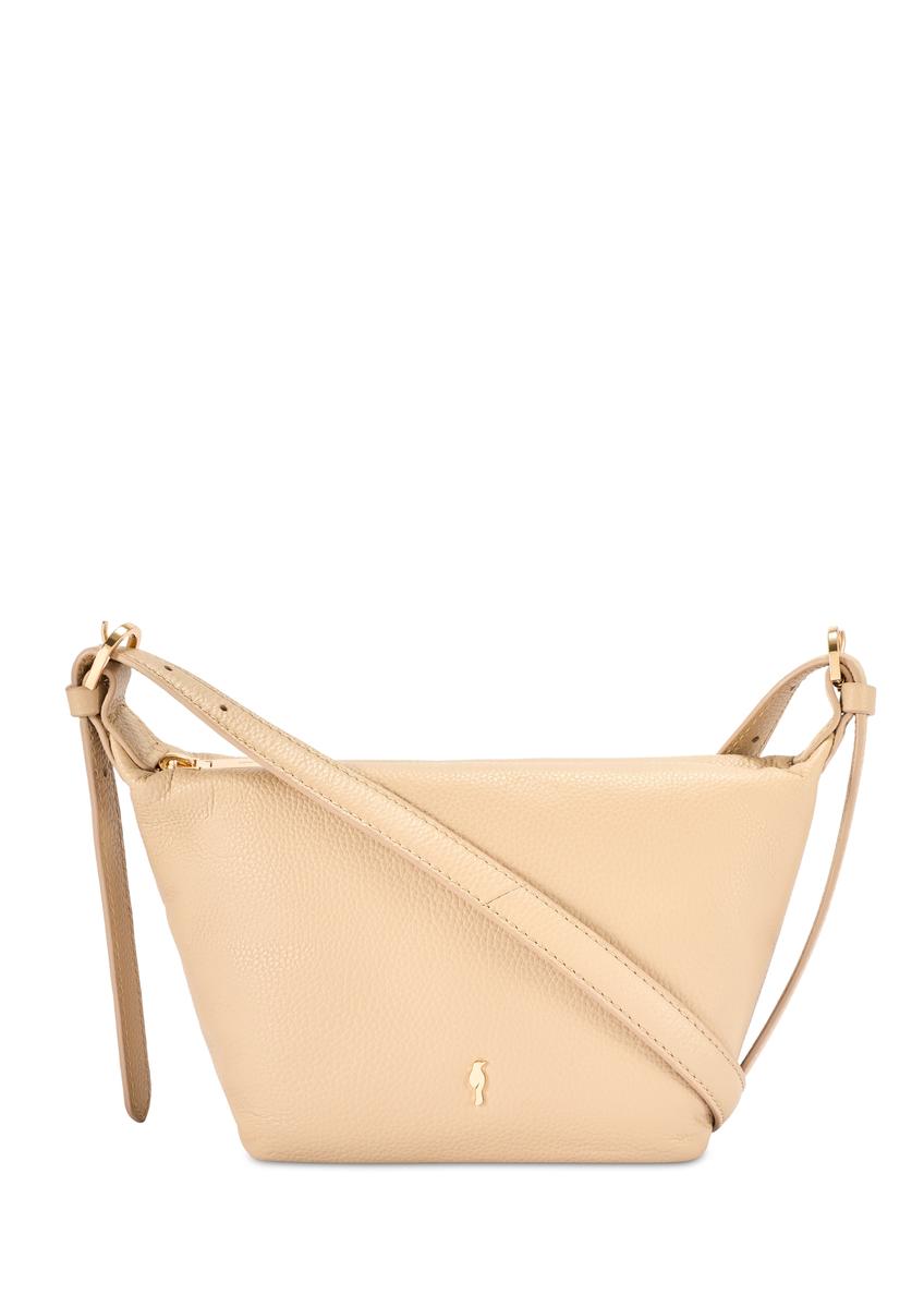 Beige small handbag made of genuine leather TORES-1267-1B(W26)