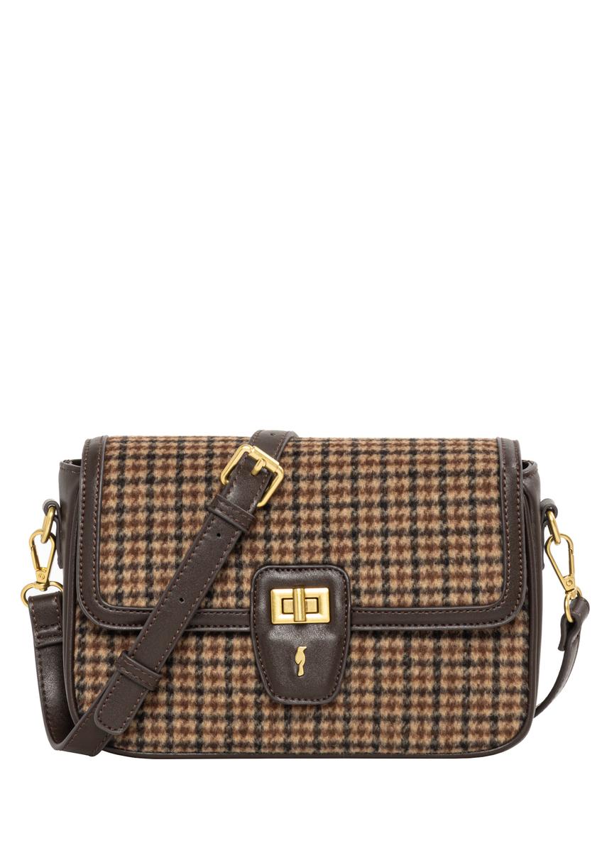 Small brown checkered bag TOREC-1328-1P(Z26)