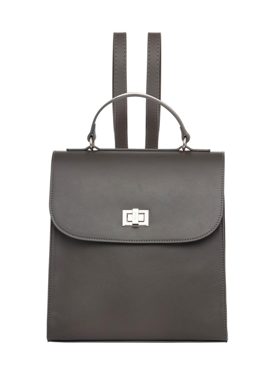 Elegant graphite women's backpack TOREC-1281-9D(Z26) - front product view, on a white background.