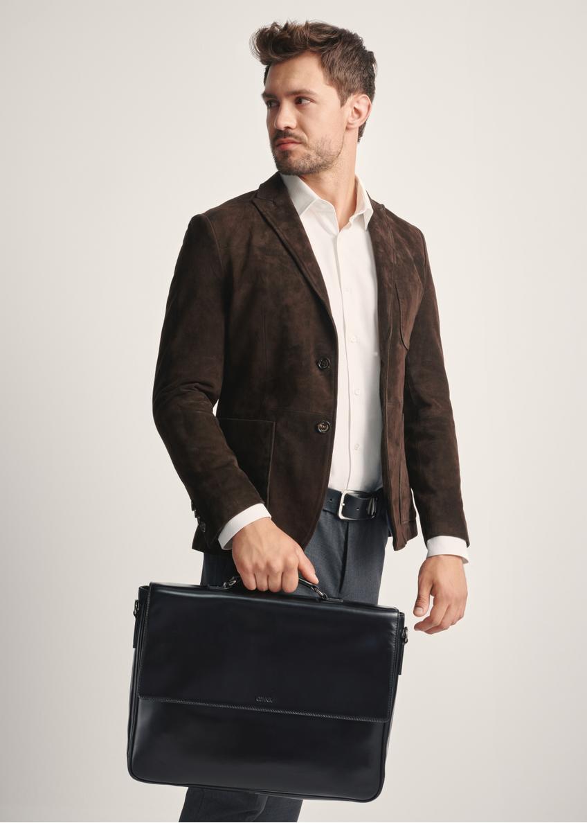 Black leather men's briefcase TORMS-0467-99(Z25)
