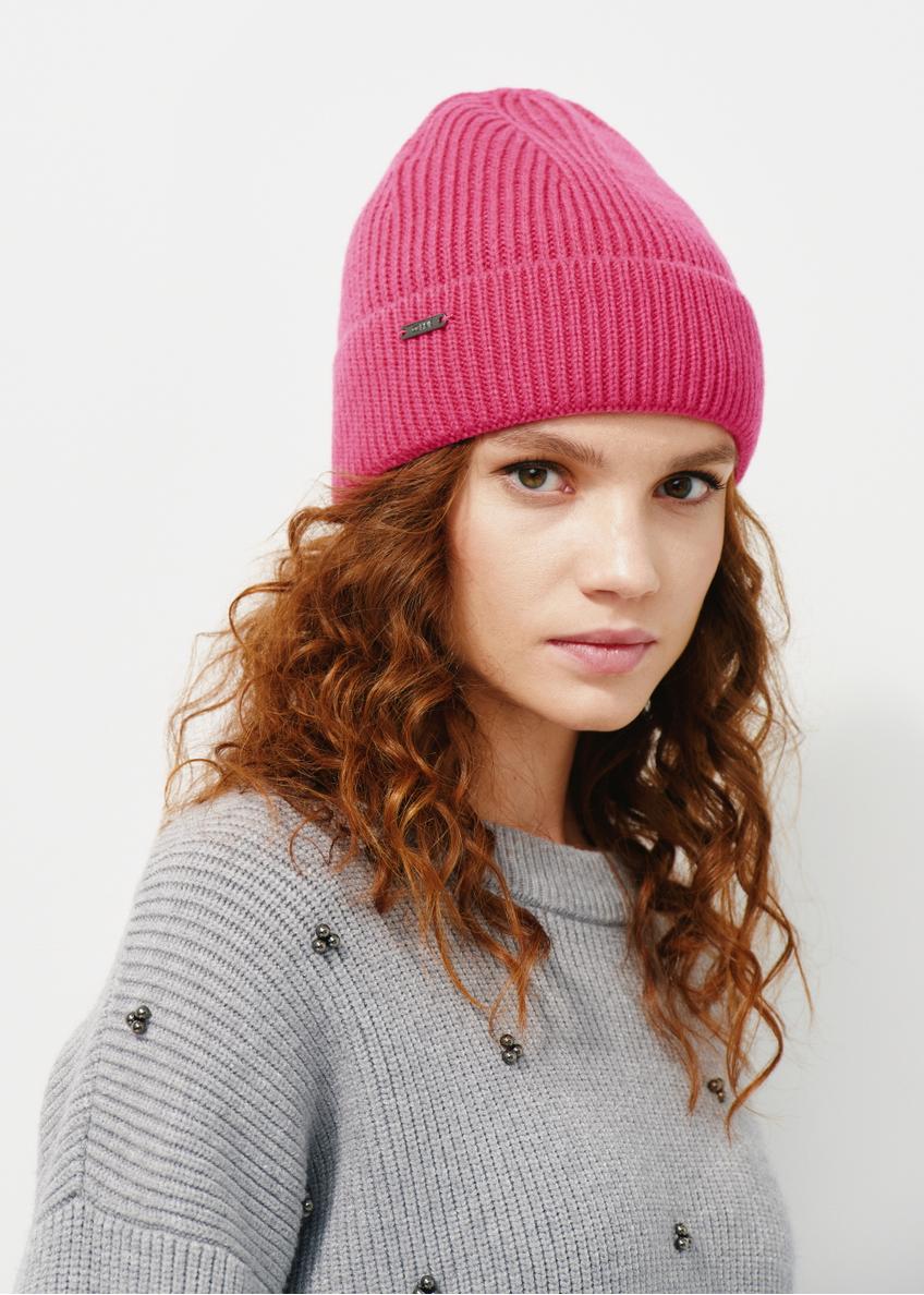 Pink women's winter hat CZADT-0162-32(Z23)-01