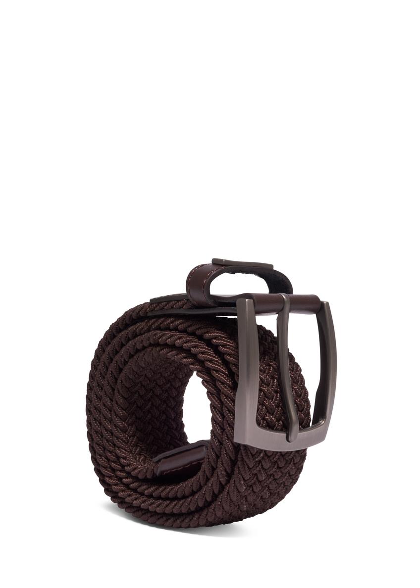 Brown braided men's belt PASMT-0004-1H(Z26)