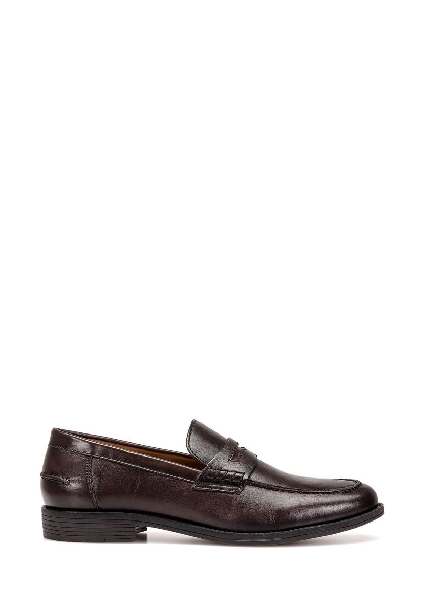 Brown leather men's loafers BUTYM-0482-1I(W26)
