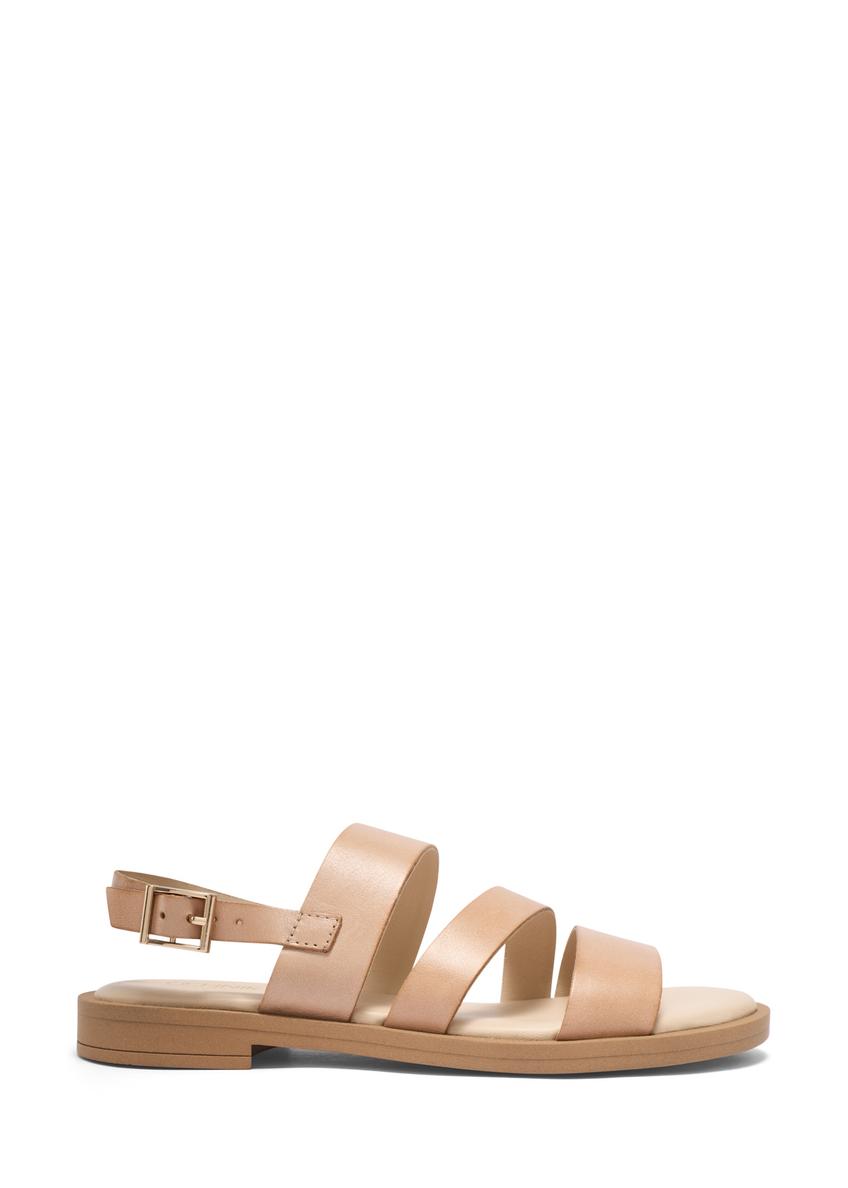 Light beige leather women's sandals BUTYD-1152-1A(W26)
