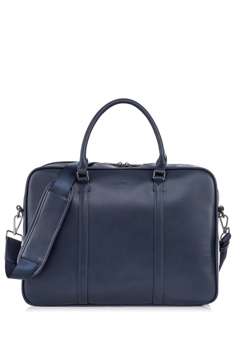 Navy blue roomy men's bag TORMN-0288-69(W23)-10