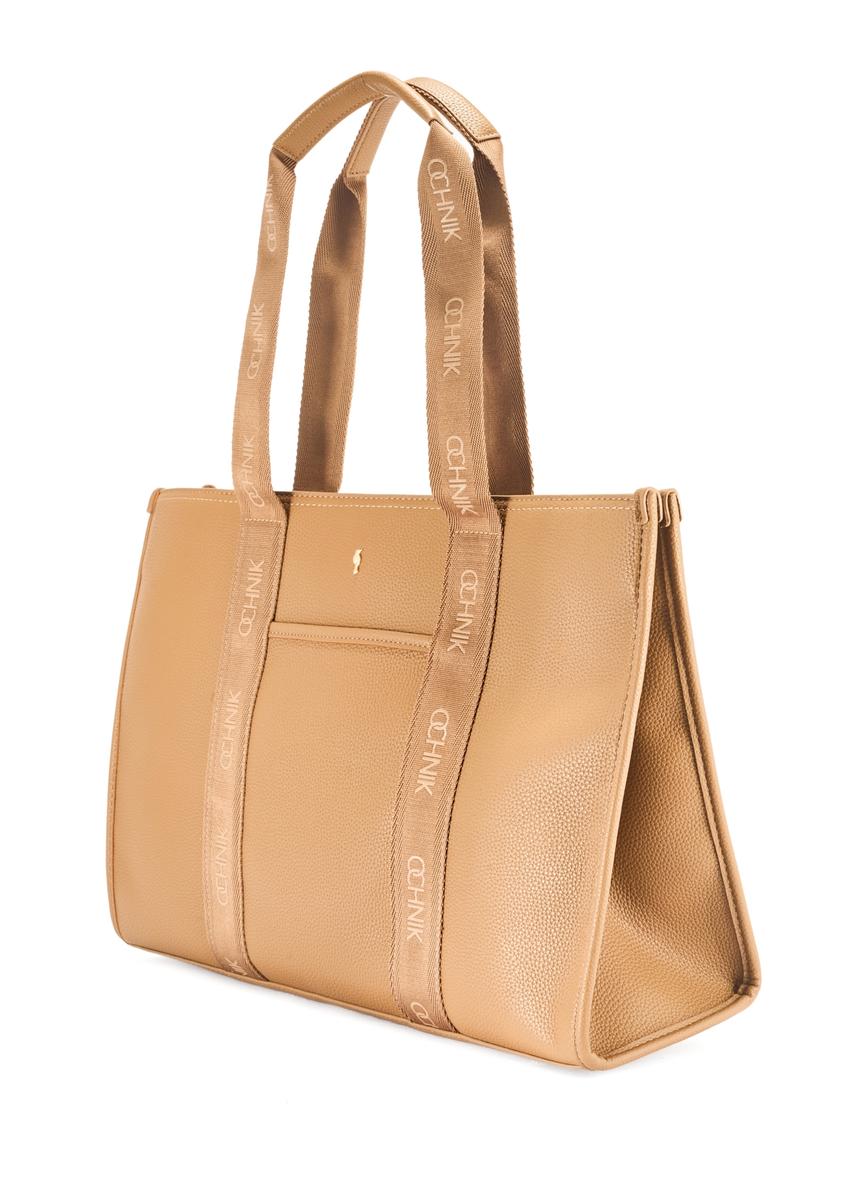 Large camel shopper bag TOREC-0977A-24(Z25)