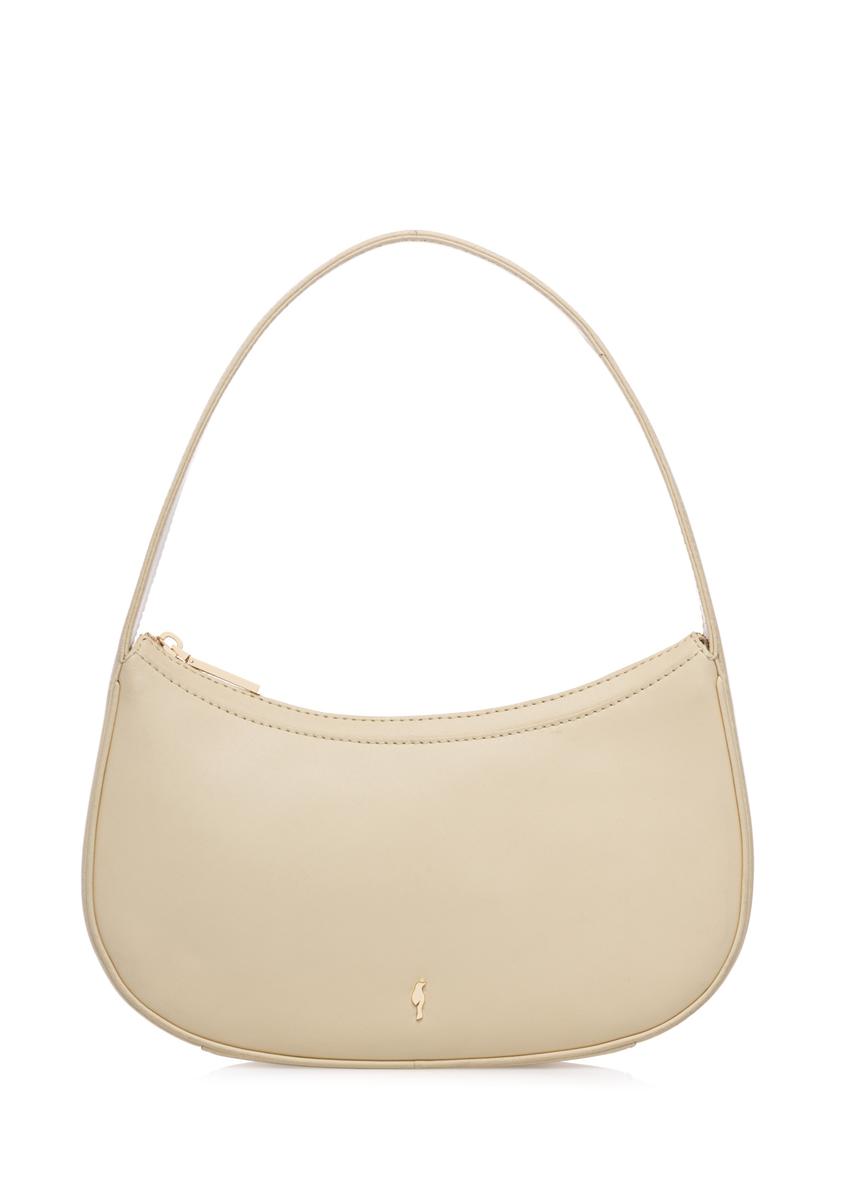 Light yellow leather handbag TORES-1288-2A(W26), front product view on white background.