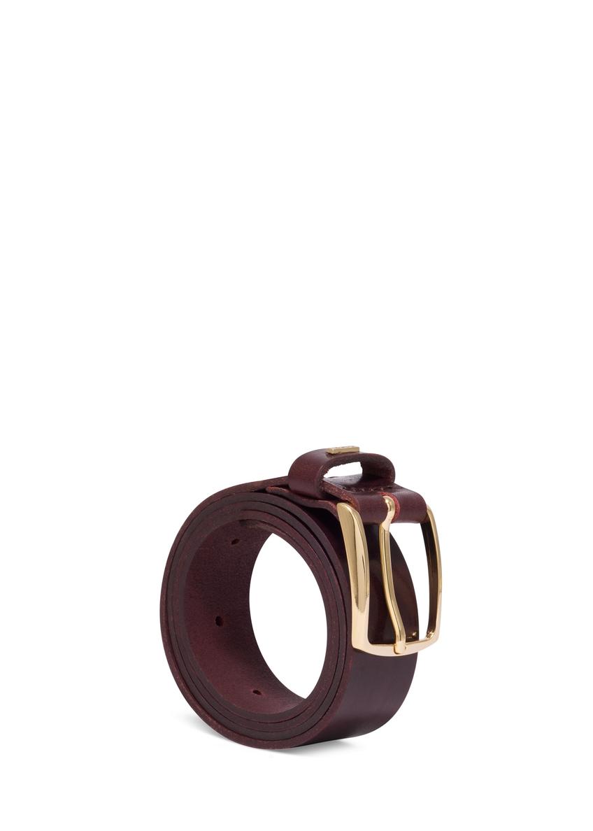 Women's leather belt in a deep shade of burgundy PASDS-0358-4D(Z26)