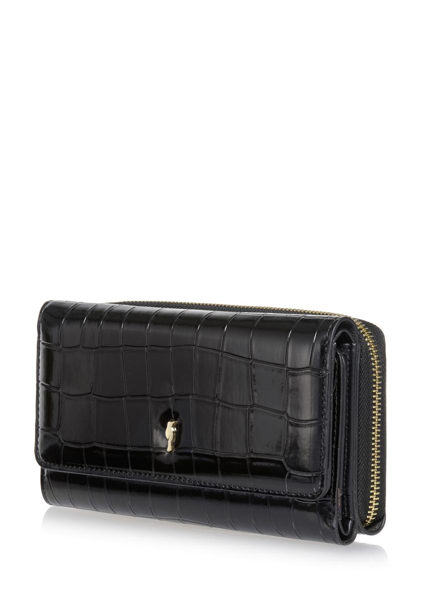 Large black croco women's wallet POREC-0351-97(Z24)