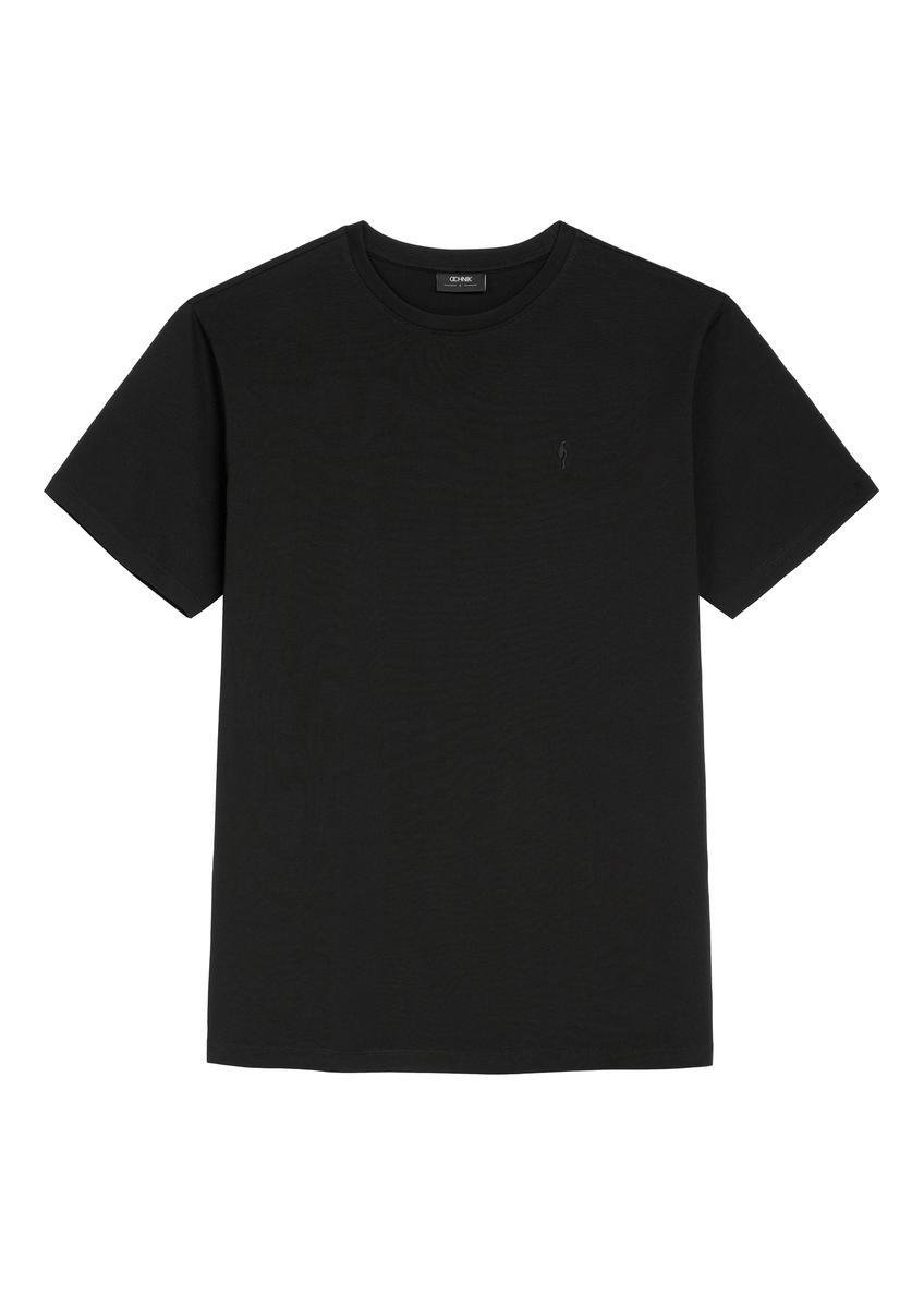 Black cotton men's T-shirt TSHMT-0120-99(W26)