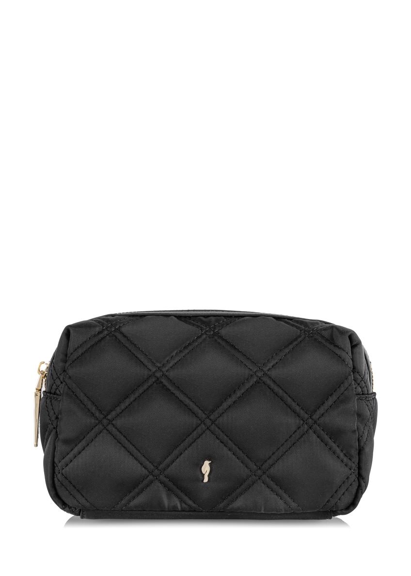 Black quilted women's cosmetic bag TOREN-0282-99(W24)-08