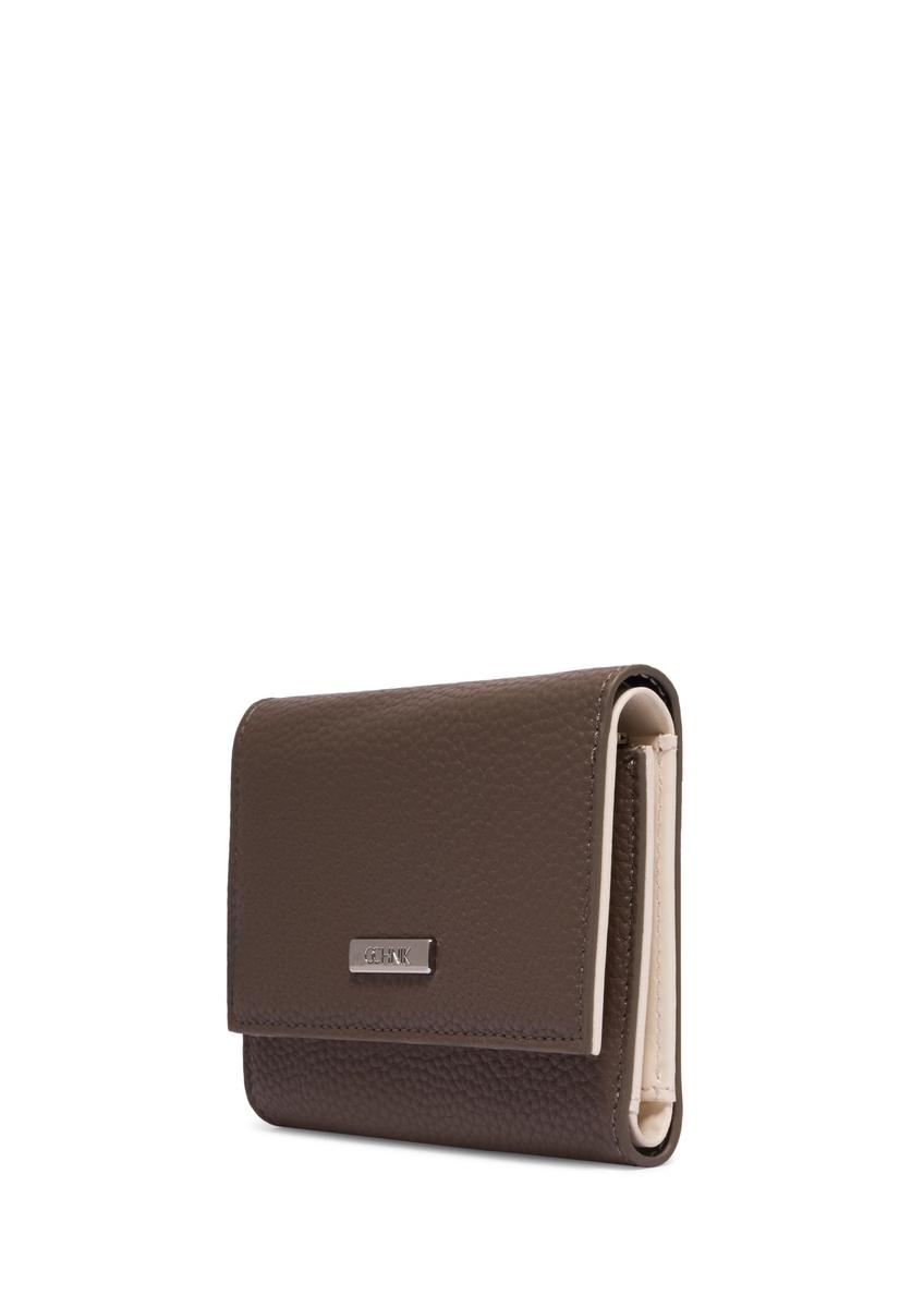 Dark beige women's wallet with cream interior POREC-0440-1K(Z26)