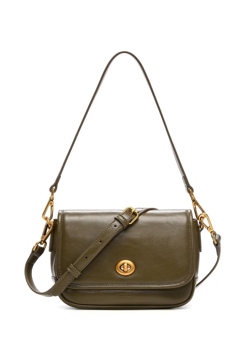 Small women's khaki handbag TOREC-1249-8D(Z26), front product view on a light background.