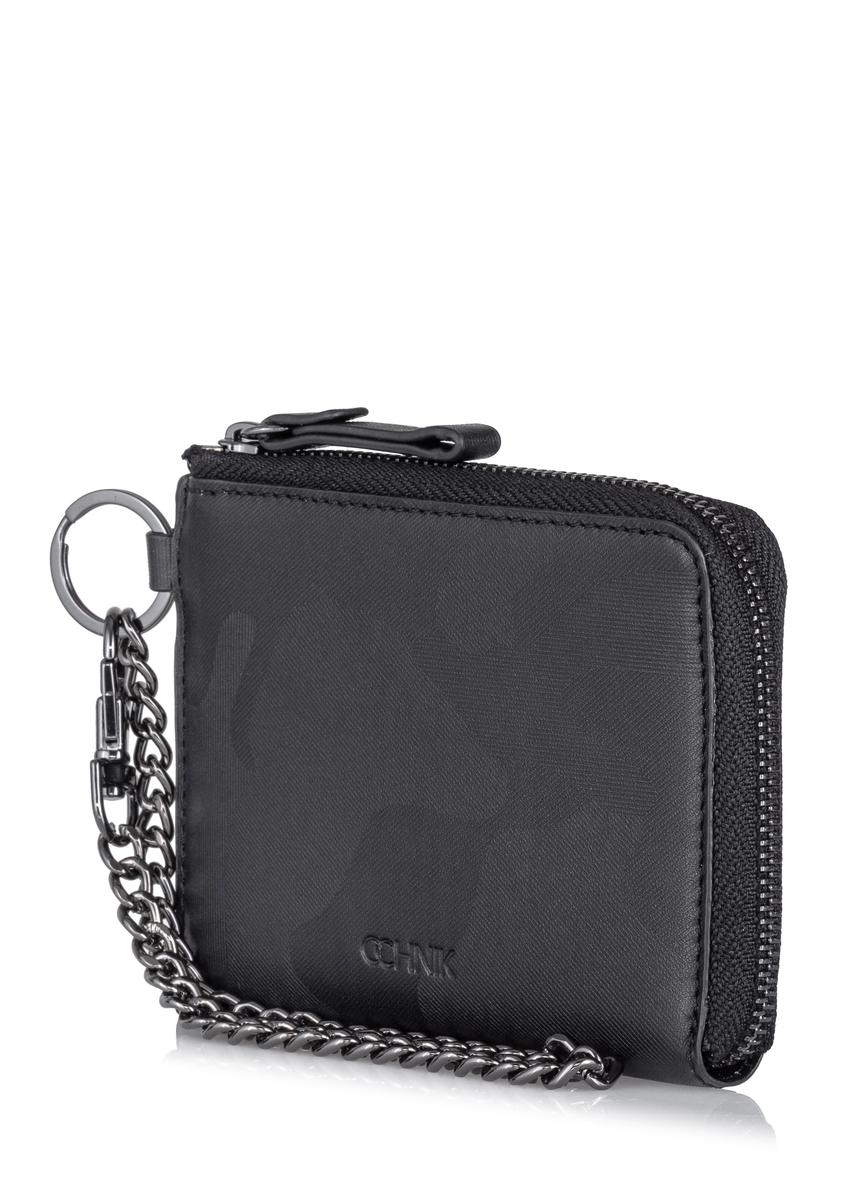 Men's leather wallet with chain PORMS-0526-99(W23)