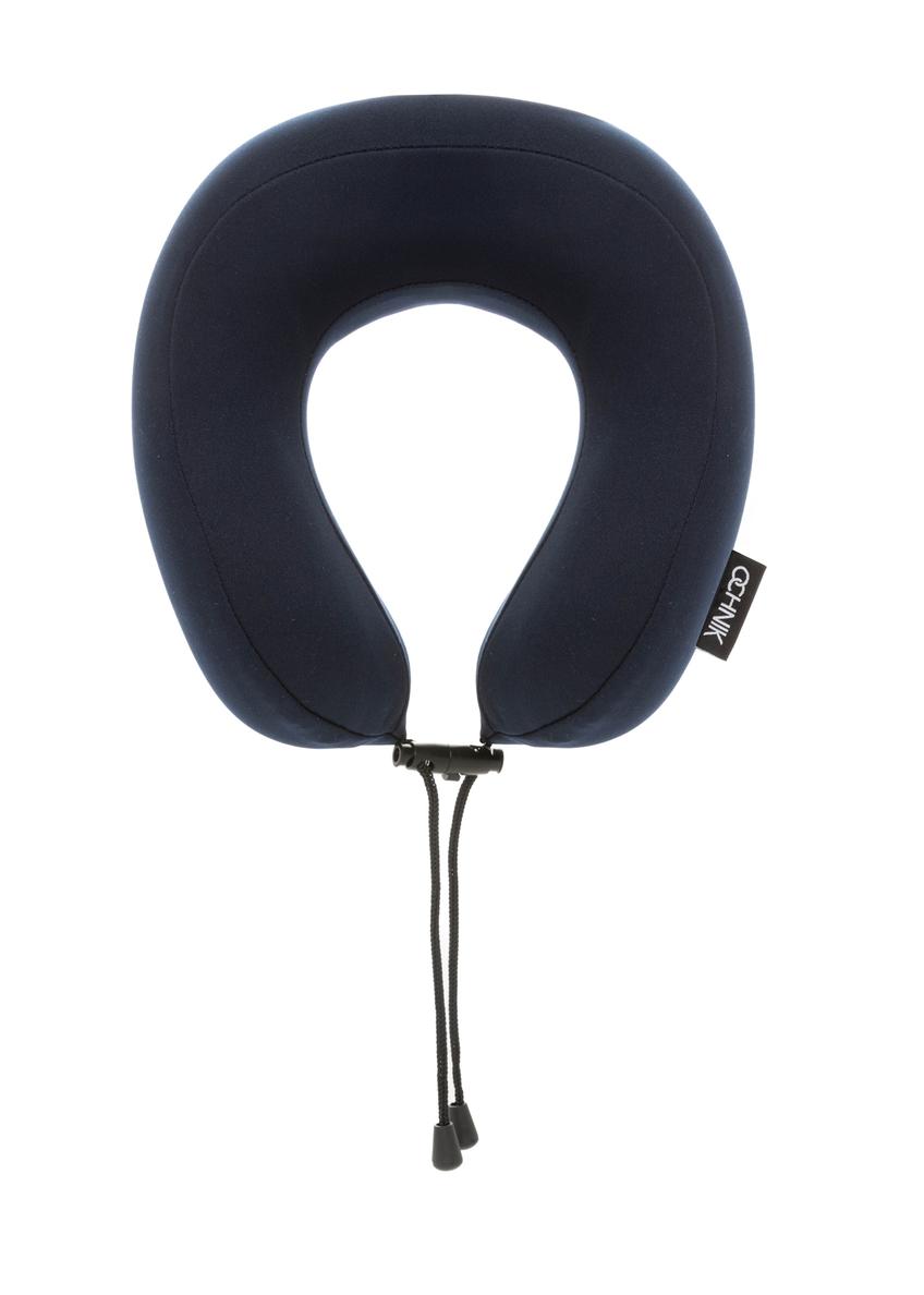 Navy blue soft travel pillow AW-014-0005-7D(W26), front product view on white background.