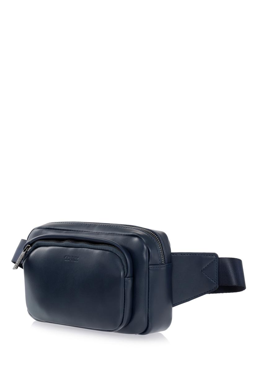 Navy blue men's kidney with embossed logo TORMN-0289-69(W23)