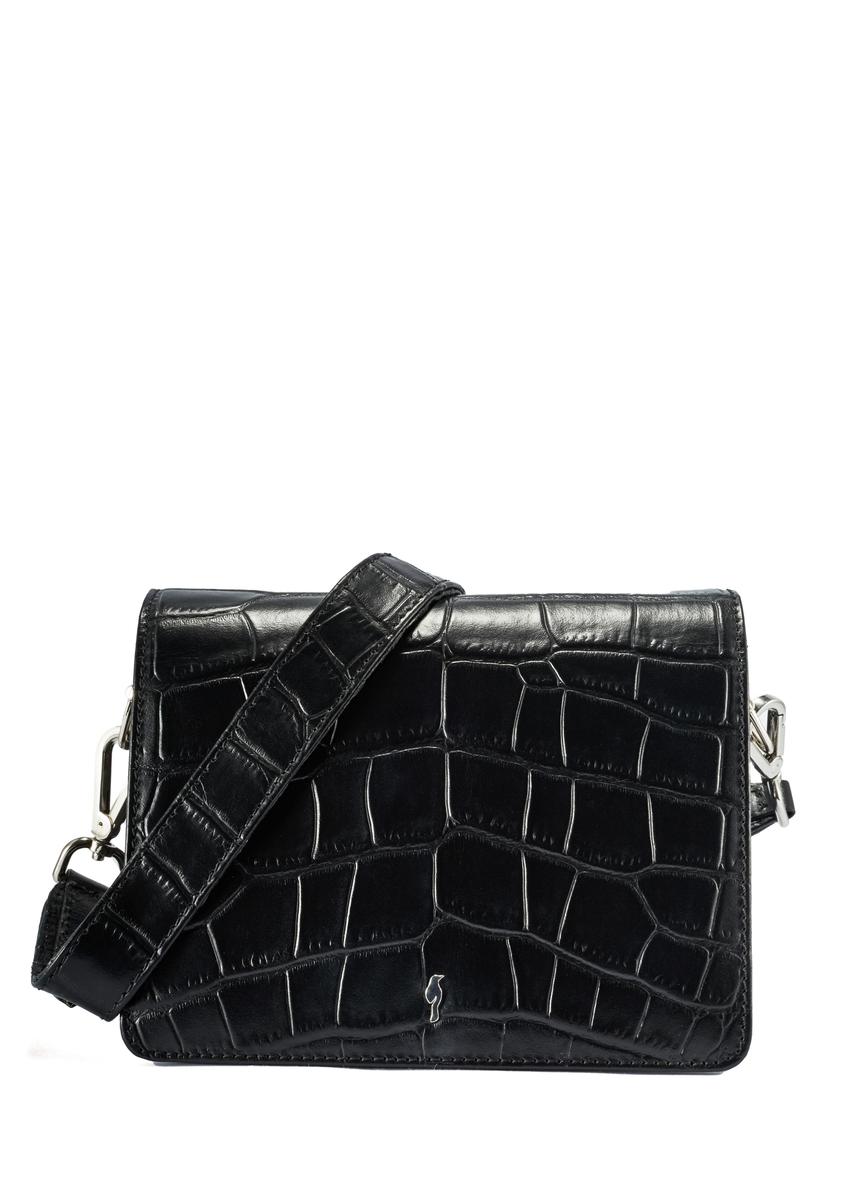 Black croco leather handbag TORES-1176-99(Z25)
