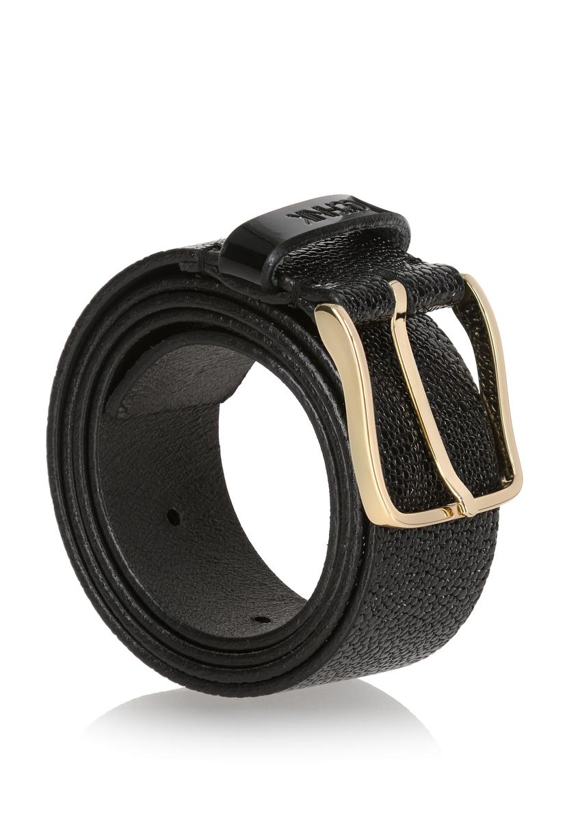 Women's black leather belt PASDS-0290-99(Z23)