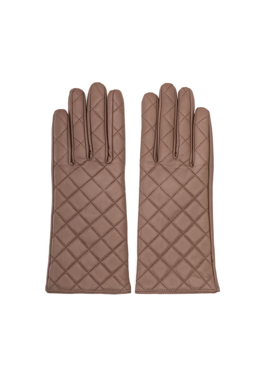 Women's camel leather gloves REKDS-0079A-24(Z25)