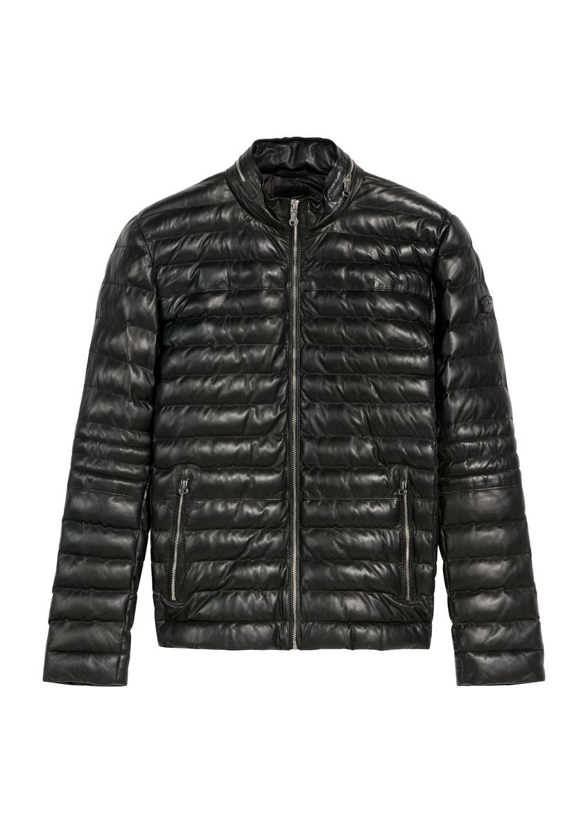 Black men's leather jacket KURMS-0379-99(Z26)