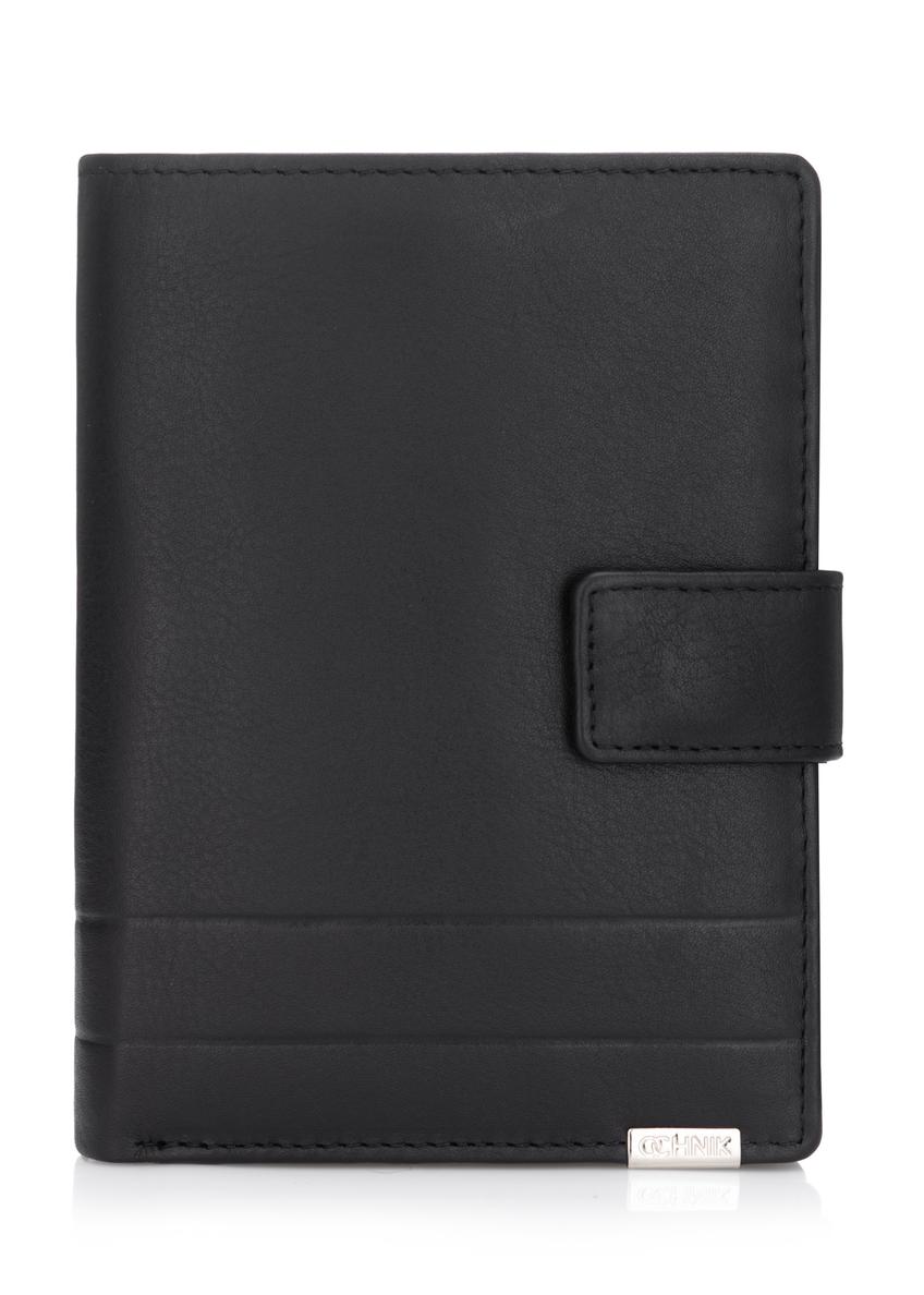 Black leather men's wallet PORMS-0143-99(Z23)-01