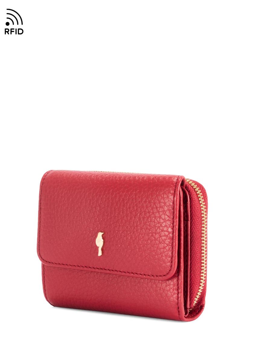 Red leather women's wallet PORES-0818 RFID-42(OF 25)